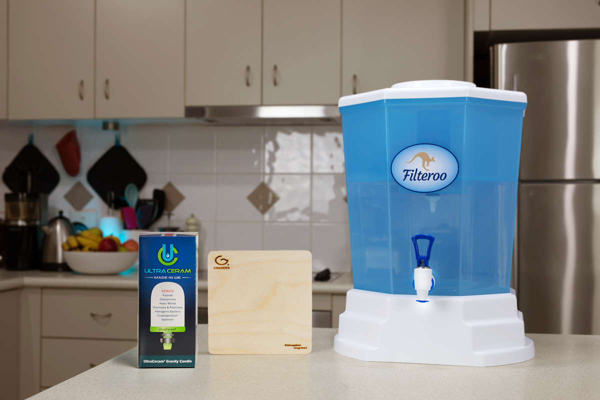 Filteroo Blue 20L Gravity Water Filter with Grander Board