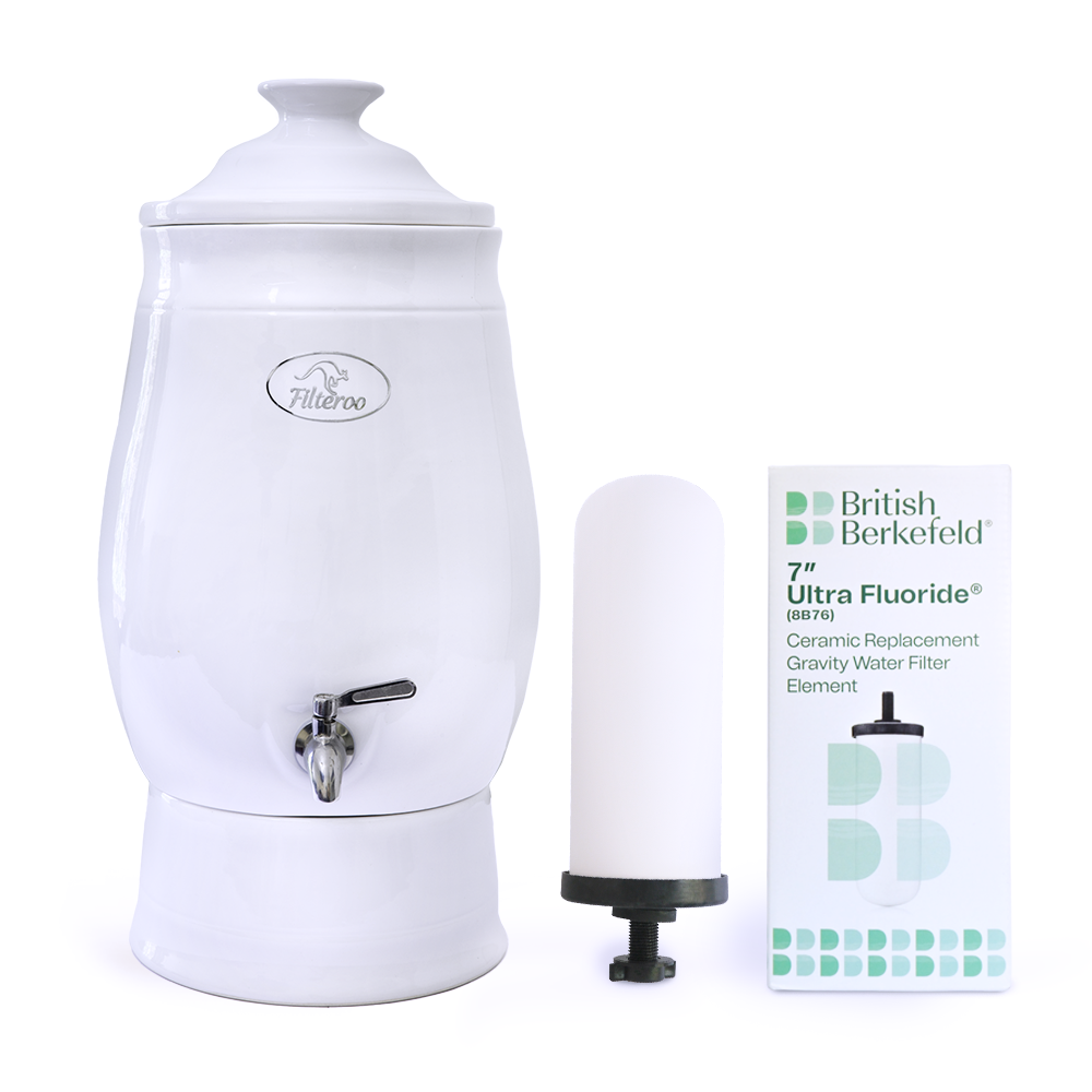 Filteroo® Joey 12L Gravity Ceramic Water Filter with Fluoride Removal