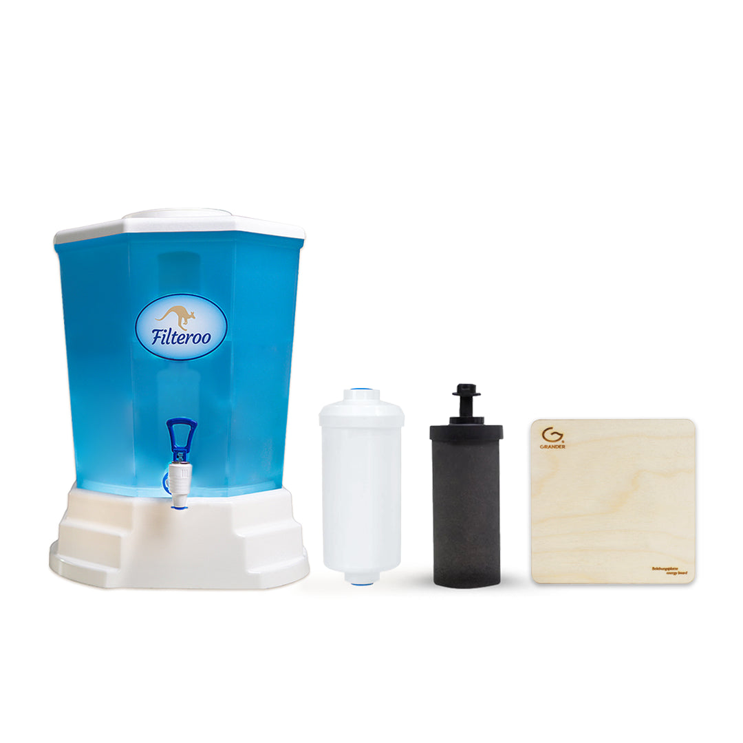 Grander Filter Filteroo Blue 20L Gravity Water Filter with Grander Board | Filteroo